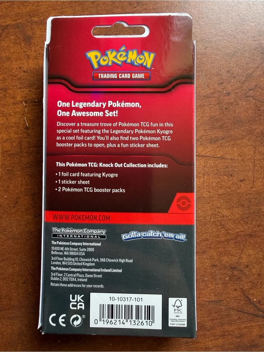 Authentic Knock Out Collection Kyogre Trading Card - Pokemon